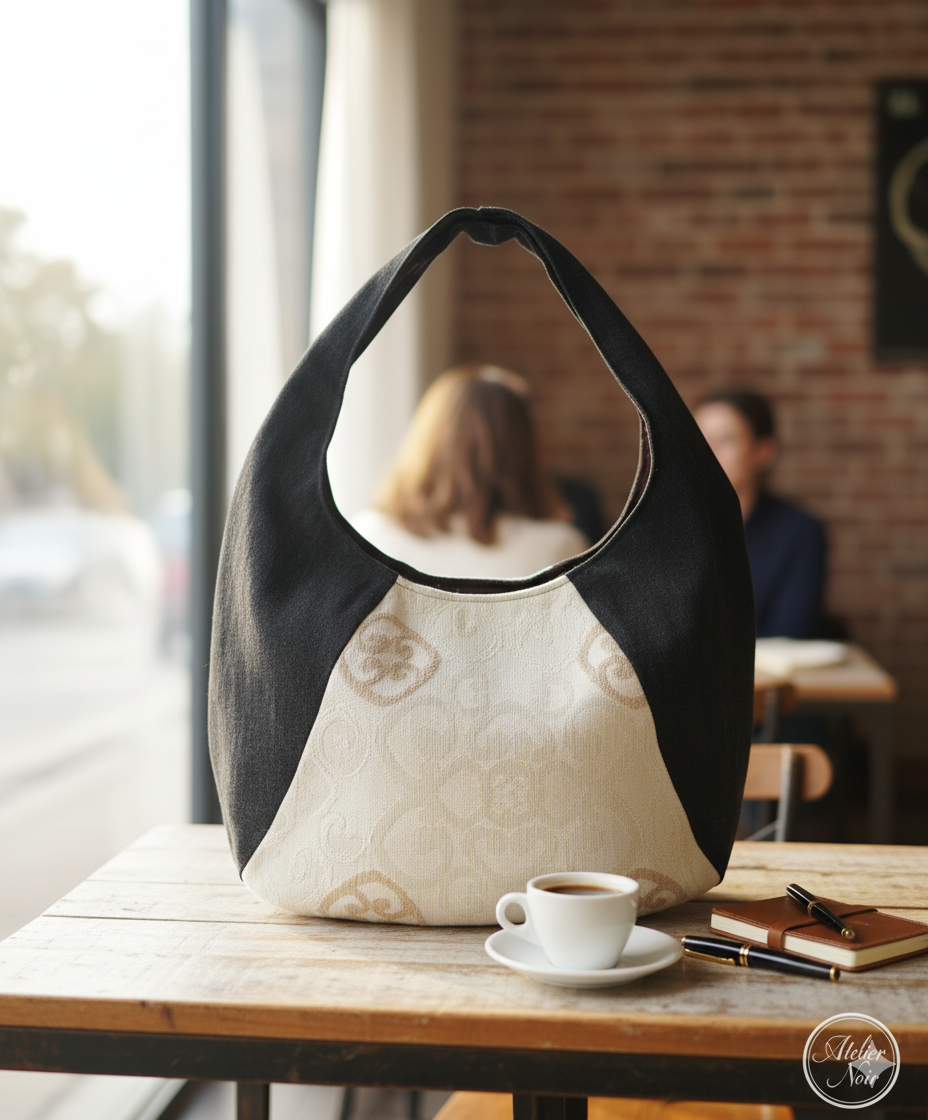 Golden Bloom Hobo Bag – Handcrafted Denim & Tapestry Shoulder Bag with Satin Lining | Boho Luxe Handmade Purse