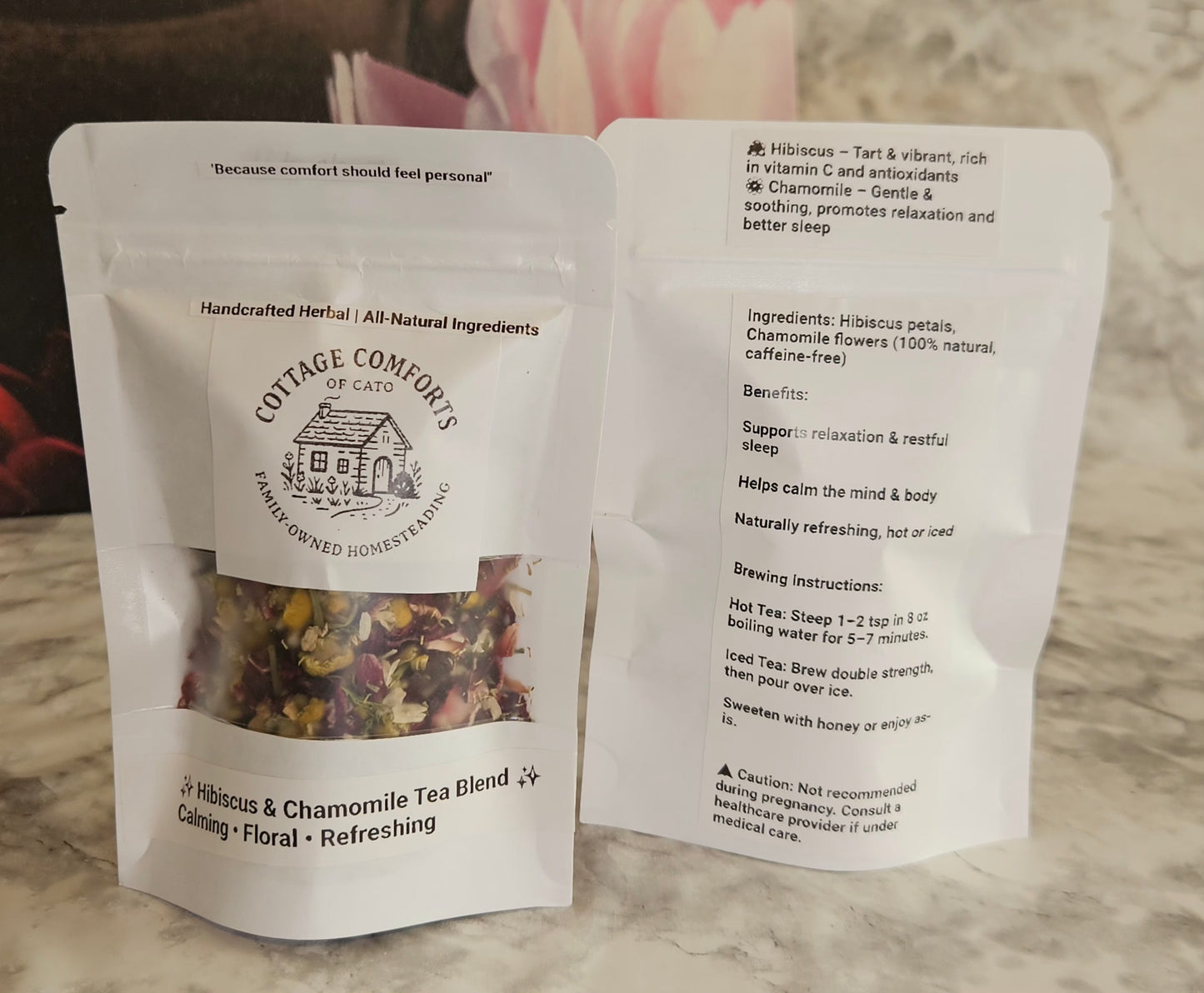 🌺 Hibiscus & Chamomile Tea Blend – Calm Meets Vibrance